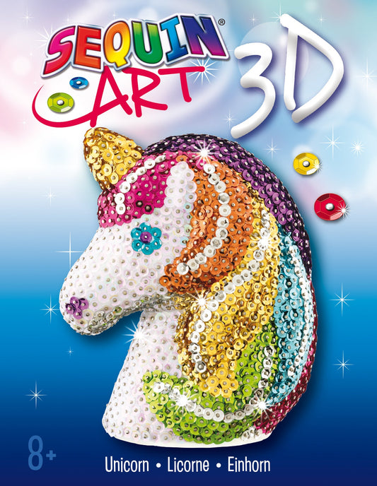 UNICORN Sequin Art 3D Sculpture - Sparkling Arts & Crafts Decorative DIY Kit